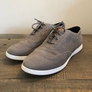 Grey Cole Haan suede oxfords